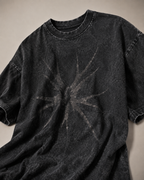 ZVYRO Women's Black Acid Wash Graphic Oversized T-Shirt