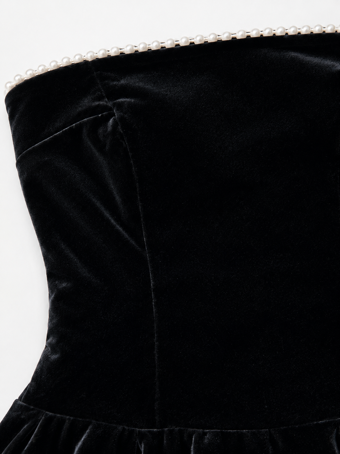 Black Strapless Velvet Mini Dress