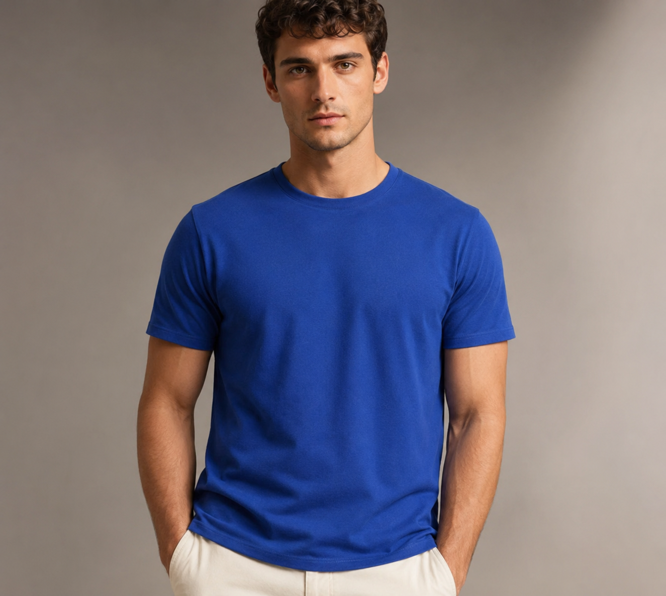 Classic Blue Crew Neck Tee