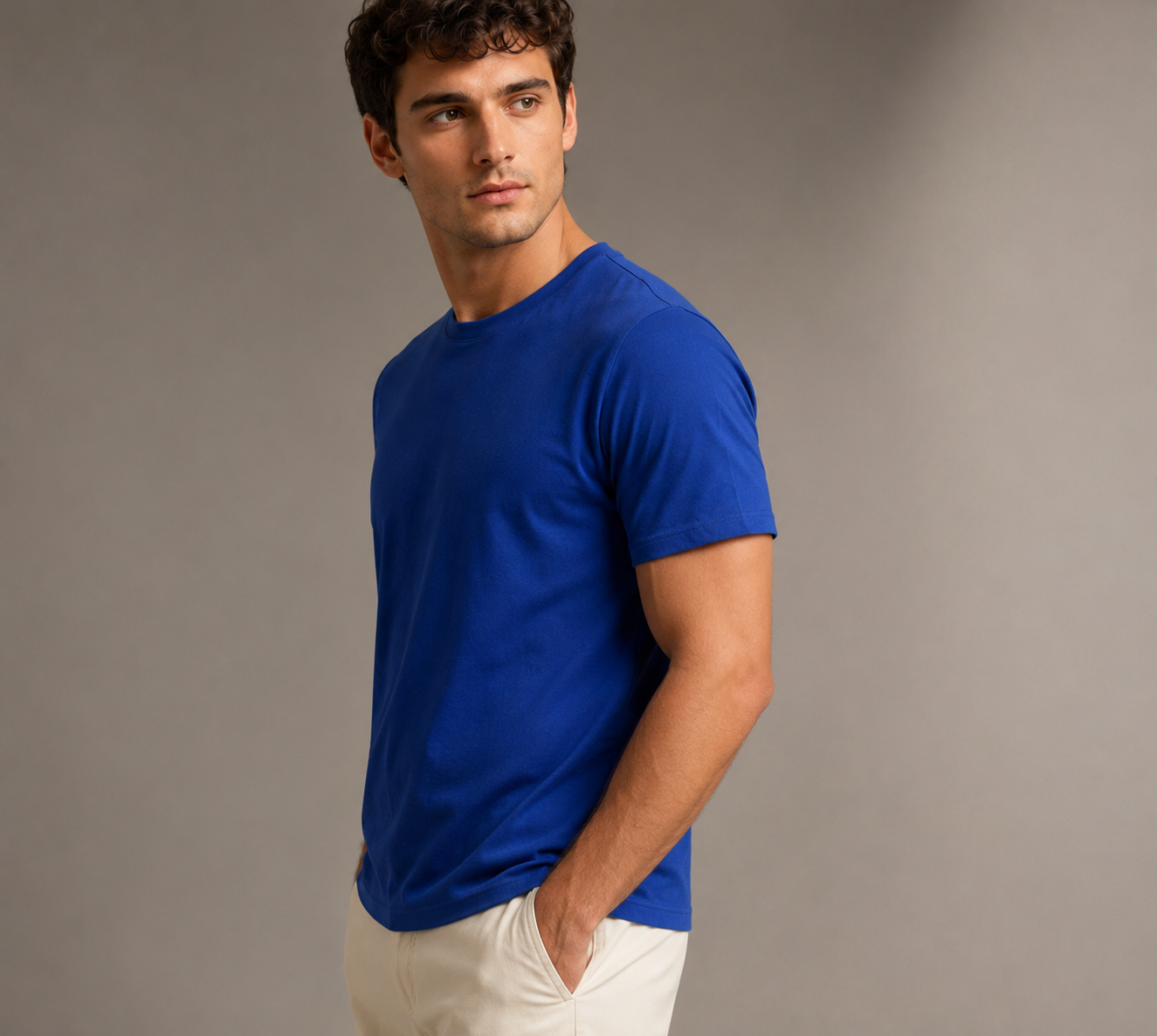 Classic Blue Crew Neck Tee