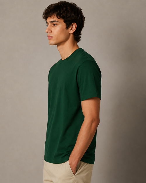 Classic Dark Green Crew Neck T-Shirt