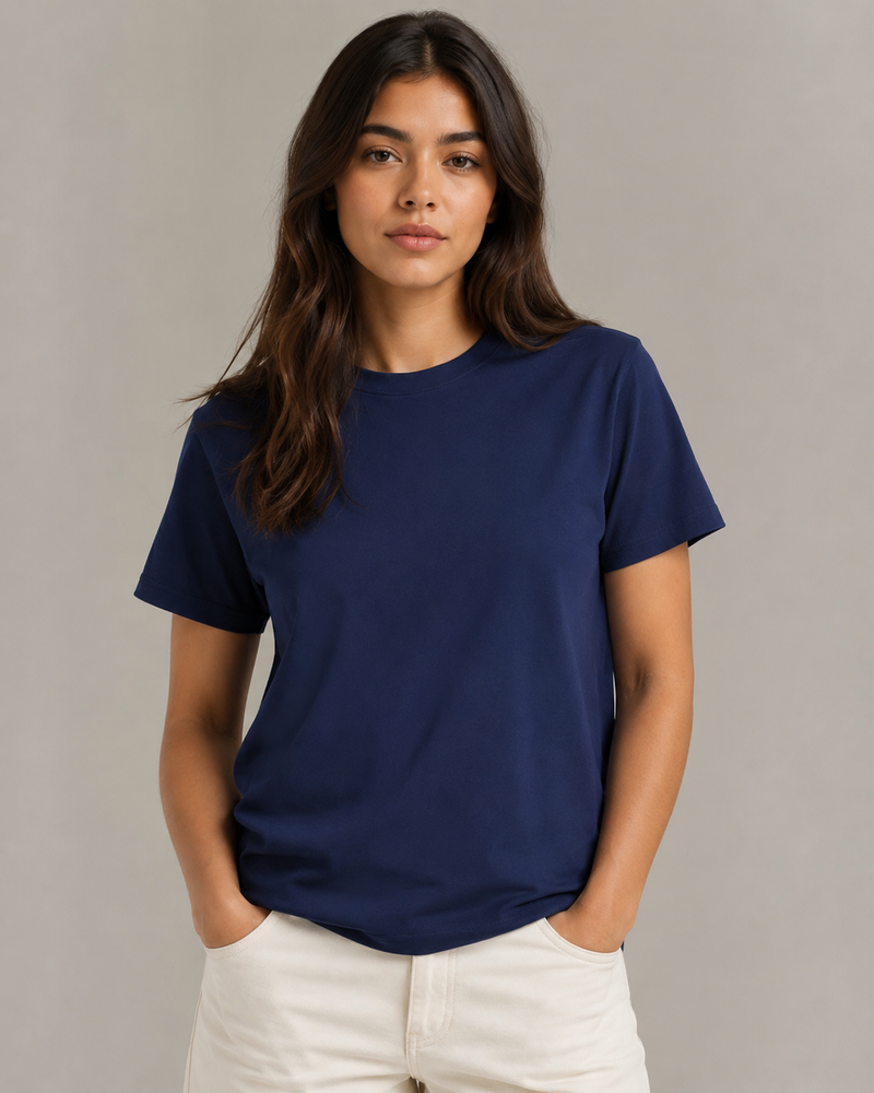 Classic Solid Navy Blue Tee