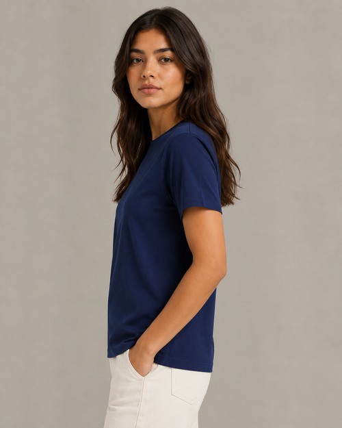Classic Solid Navy Blue Tee