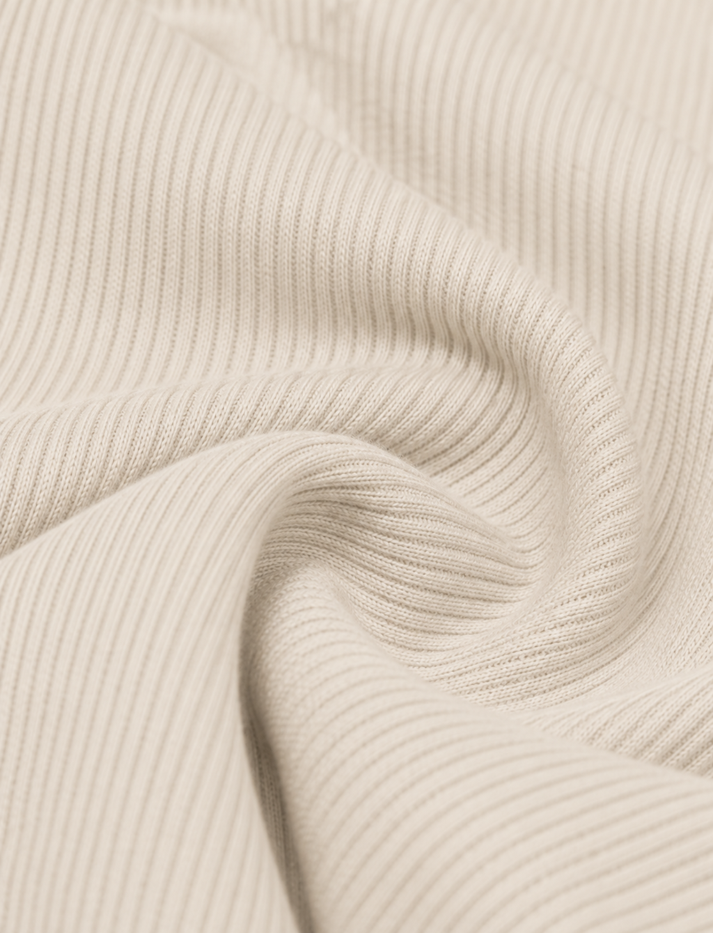 ZVYRO Women's Ivory Asymmetric Ruched Ribbed Body-Hugging Top