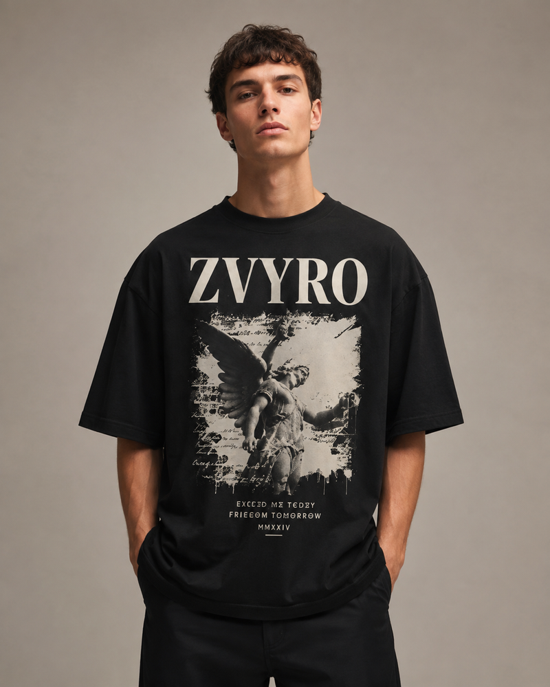 Men’s Angel Graphic Oversized T-Shirt