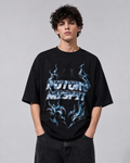 ZVYRO Men's Black Oversized Future Misfit Graphic T-Shirt