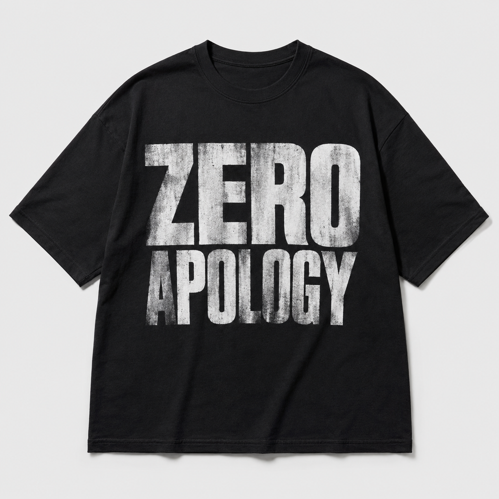 ZVYRO Men's Black Oversized French Terry Cotton T-Shirt