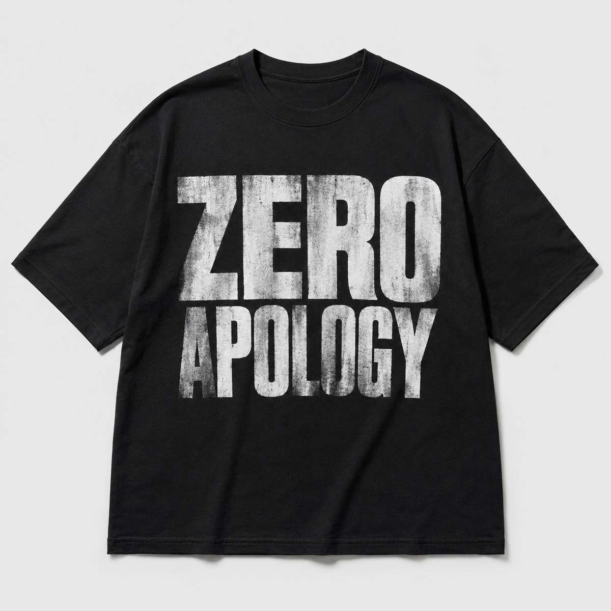 ZVYRO Men's Black Oversized French Terry Cotton T-Shirt
