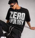 ZVYRO Men's Black Oversized French Terry Cotton T-Shirt