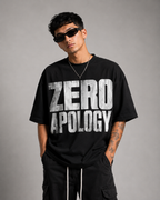 ZVYRO Men's Black Oversized French Terry Cotton T-Shirt