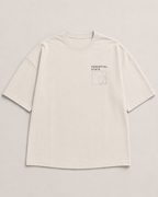 ZVYRO Men's White Oversized French Terry Cotton T-Shirt 260 GSM