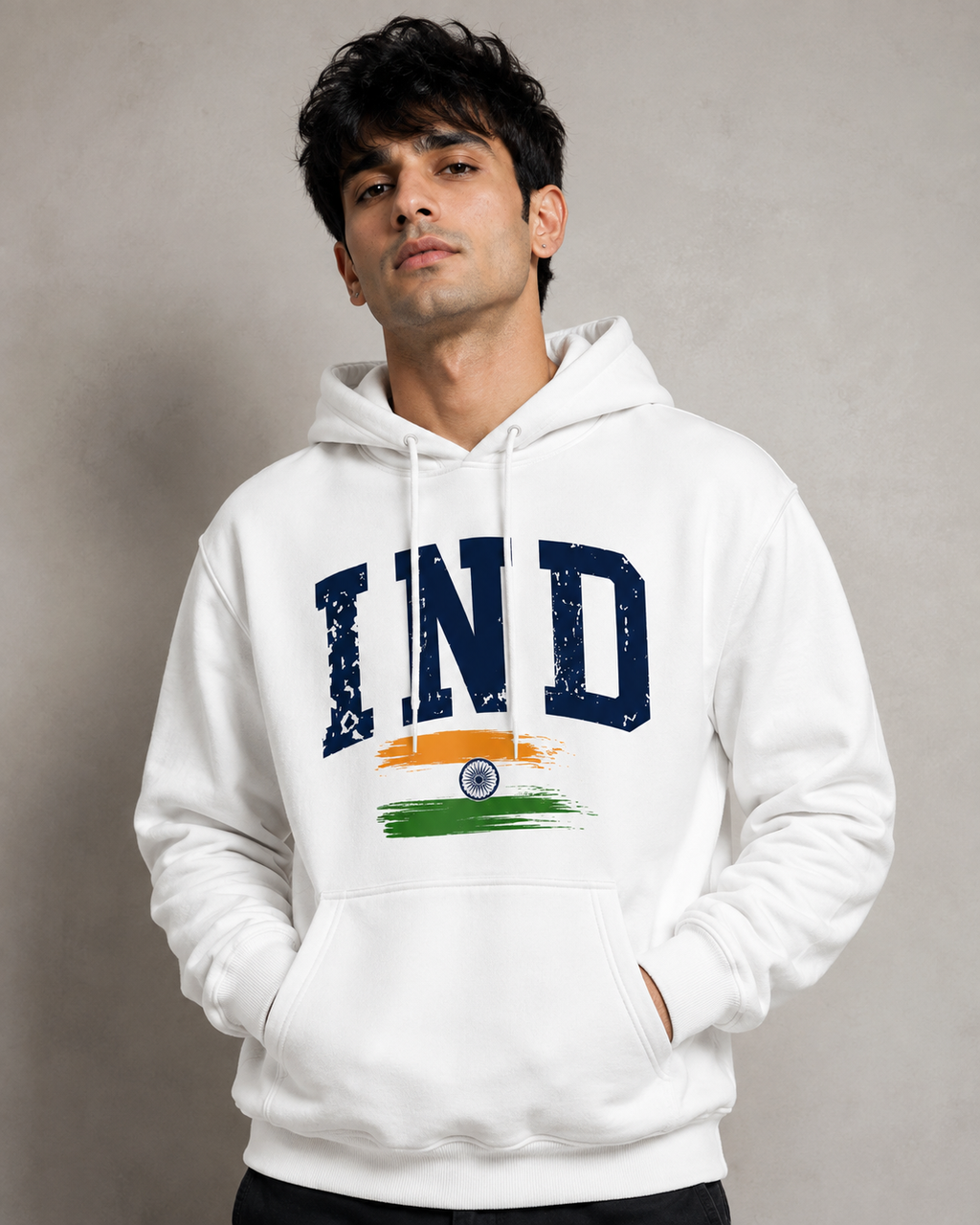 Men's White Cotton Fleece Hoodie – Regular Fit | 320 GSM | ZVYRO