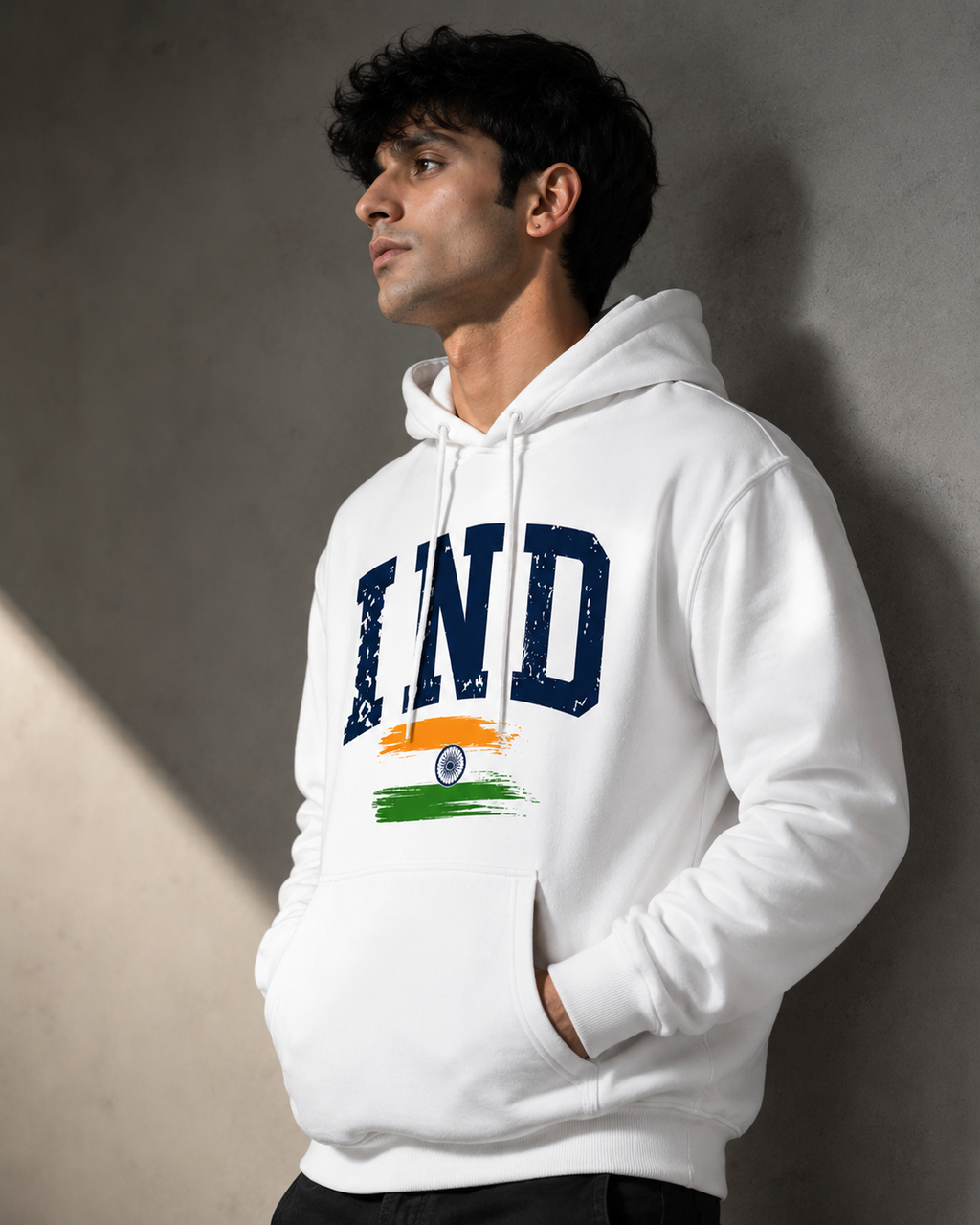 Men's White Cotton Fleece Hoodie – Regular Fit | 320 GSM | ZVYRO