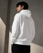 Men's White Cotton Fleece Hoodie – Regular Fit | 320 GSM | ZVYRO