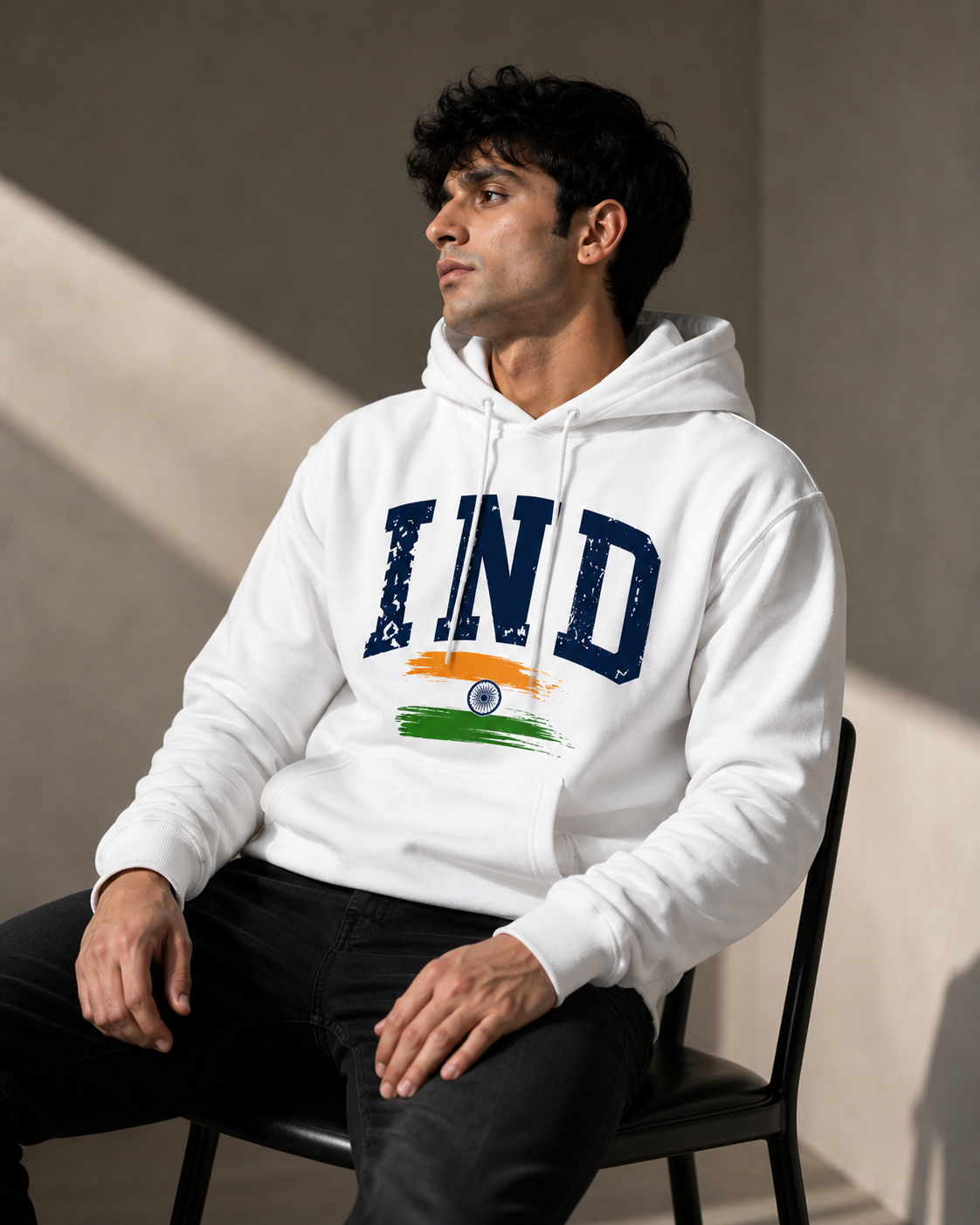 Men's White Cotton Fleece Hoodie – Regular Fit | 320 GSM | ZVYRO
