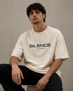 ZVYRO Men's White Oversized French Terry Cotton T-Shirt 260 GSM
