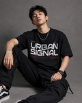 Men’s black 240 GSM combed cotton regular fit graphic crew neck T-shirt by ZVYRO