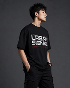 Men’s black 240 GSM combed cotton regular fit graphic crew neck T-shirt by ZVYRO