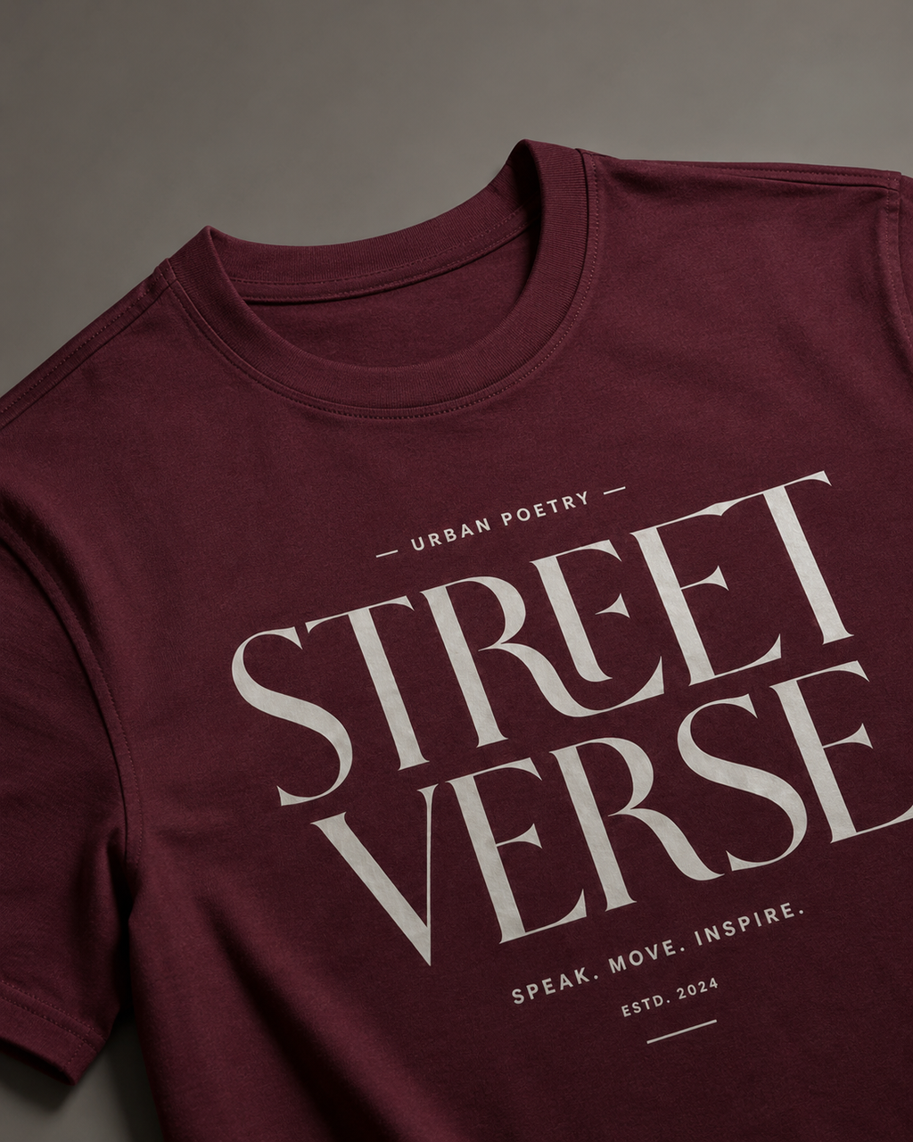 Men’s maroon 240 GSM combed cotton regular fit printed T-shirt by ZVYRO
