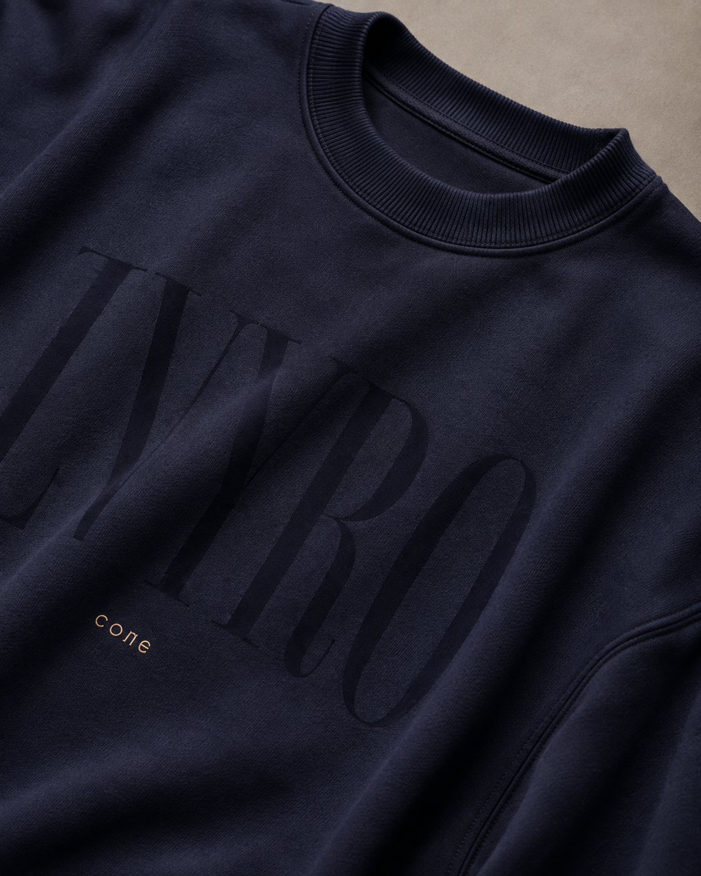 Men’s navy blue 320 GSM heavyweight cotton fleece oversized sweatshirt by ZVYRO
