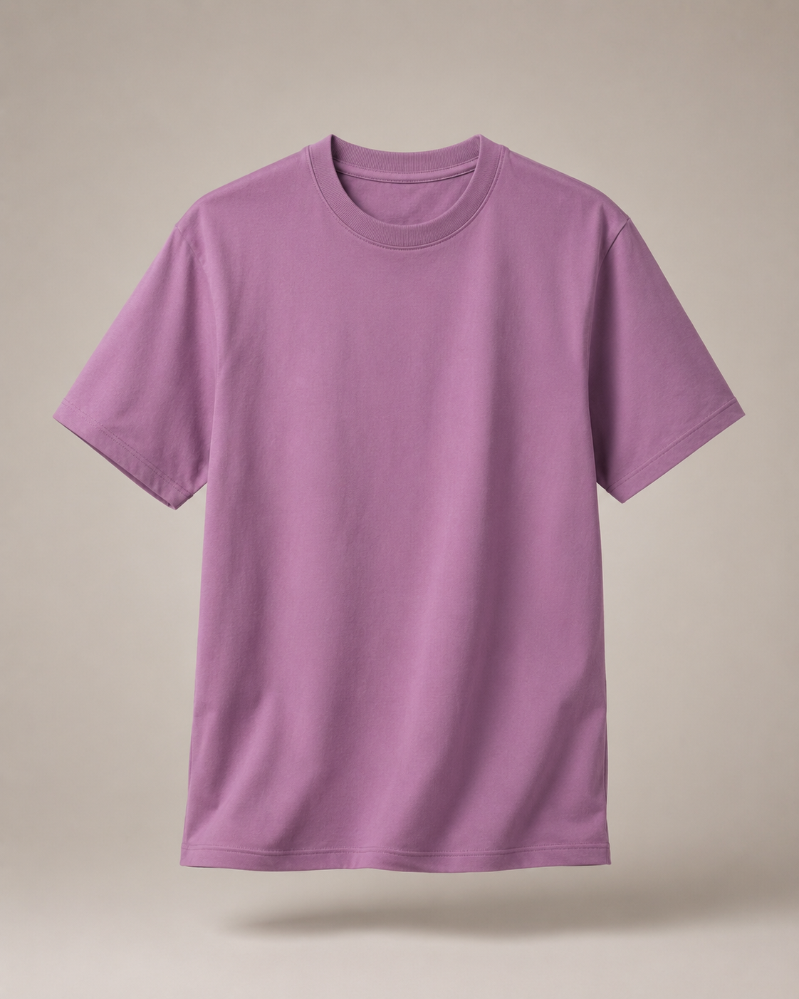 Regular Fit Solid Mauve Tee